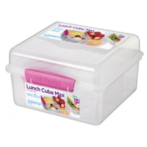 Box na potraviny Sistema Lunch Cube Max with Yogurt Pot Barva: růžová