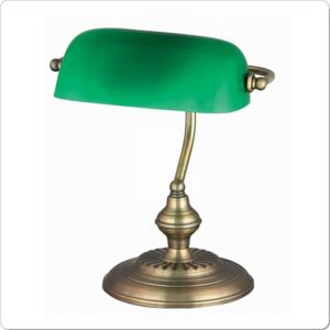 Retro kovová kancelářská stolní bankéřská lampa lampička PLT1028 zelená