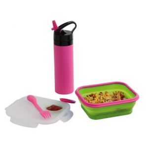 BeNomad MEN326P - Lunchbox s láhví na nápoje, zeleno-růžový