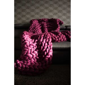 WOOLOPE Pletená merino deka - fialový vřes 150x90 cm