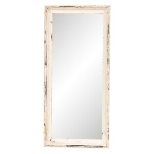Velké nástěnné zrcadlo v bílém rámu s patinou - 24*4*57 cm