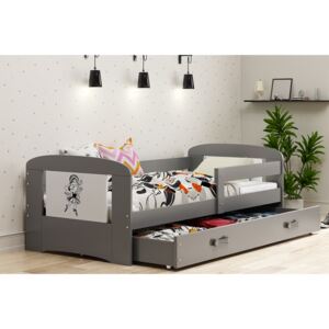 Dětská postel Klepino 1 80x160, s úložným prostorem - 1 osoba - Grafit, Baletka