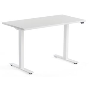 Bílý výškově nastavitelný pracovní stůl FormWood Barry 120 x 60 cm