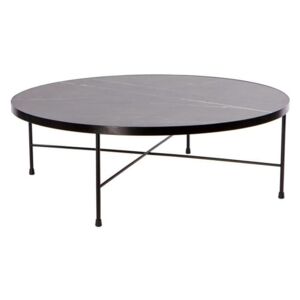 Konferenční stolek Talon Ø 90 cm, černá/mramor