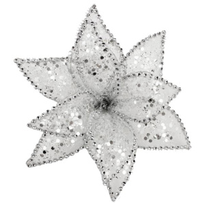 Dekor. květ 20cm, bílý X0517