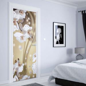 GLIX Fototapeta na dveře - Luxury Design Orchids And Diamonds | 91x211 cm