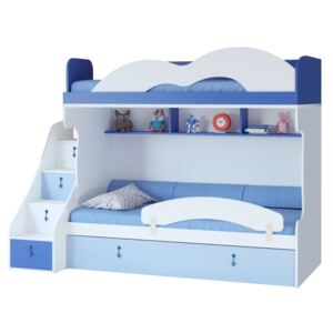 Dětská patrová postel Aurora I 90x200cm, pravá - výběr odstínů