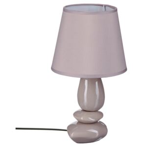 Keramická stolní lampa s bavlněným stínidlem, malá stojací lampa v pastelovém odstínu šedé