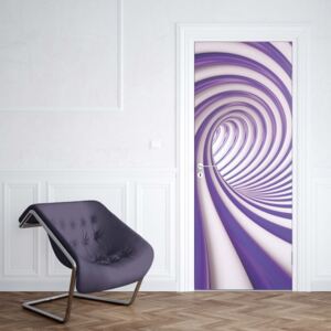 GLIX Fototapeta na dveře - 3D Swirl Tunnel Purple And White | 91x211 cm
