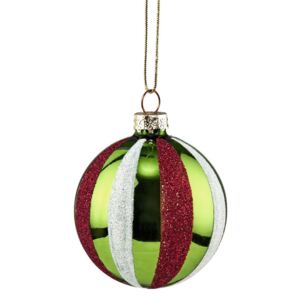 Butlers HANG ON Vánoční koule Candy Cane 6 cm - zelená