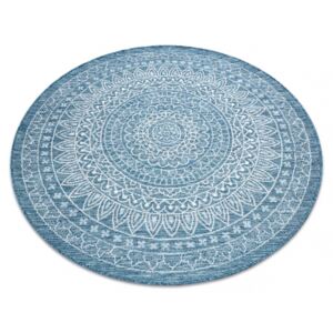 Kulatý koberec SISAL LOFT 21207 modrý / stříbrný / slonová kost Rozměr: průměr 160 cm