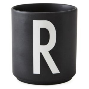 Porcelánový hrnek R DESIGN LETTERS - černý