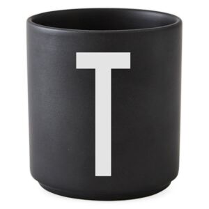 Porcelánový hrnek T DESIGN LETTERS - černý
