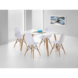 SOCRATES obdelníkový stůl bílý, 120 x 80 cm, hnědá buk, dřevo