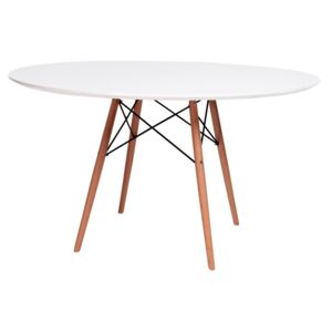 Stůl DSW * 120 - deska mdf bílý noha dřevěná, 120 x 120 cm, bílá buk, dřevo