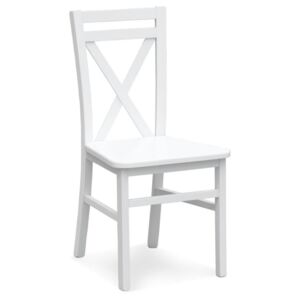 DARIUSZ 2 židle bílá, Sedák bez čalounění, Nohy: buk, dřevo, barva: bílá, bez područek buk