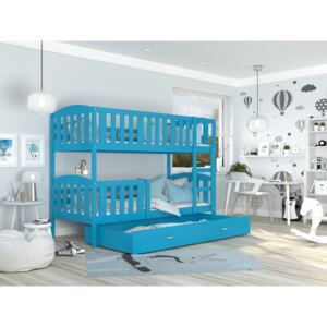 BabyBeds Dětská patrová postel s úložným prostorem KUBA modrá Velikost postele: 190x80 cm