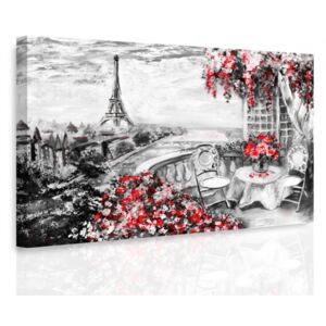 InSmile ® Obraz Paříž malovaná Red Velikost (šířka x výška): 90x60 cm