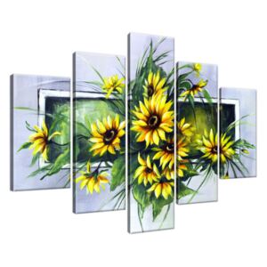 Ručně malovaný obraz Kytice slunečnic 150x105cm RM2350A_5H
