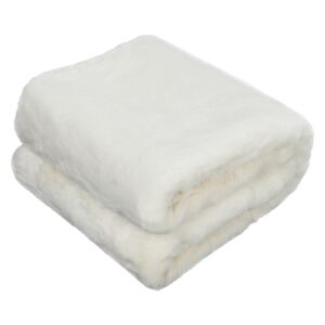 Kožešinová deka, bílá, 150x180, Rabita NEW TYP 7