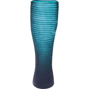 KARE DESIGN Modrá skleněná váza Swirl Turquoise 46cm