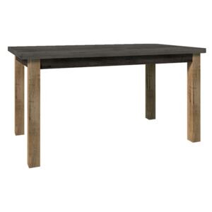 Jídelní stůl, rozkládací, dub lefkas tmavý/smooth šedý, MONTANA STW, 160 x 90 cm, dub , dřevotříska