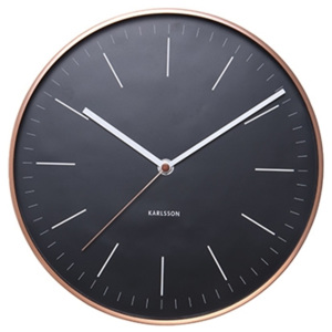 Nástěnné hodiny - Karlsson Minimal Black, Ø 27,5 cm