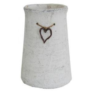 Váza se srdíčkem Stardeco cement 25x18,5cm