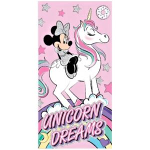 Setino • Plážová osuška Minnie a jednorožec - motiv Unicorn dreams - 100% bavlna - 70 x 140 cm