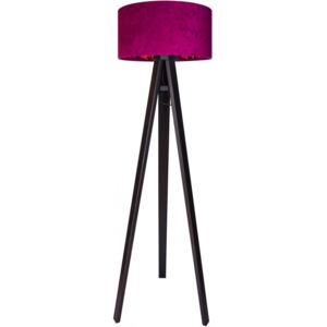 Dřevěná stojací lampa CLASSIC VINTAGE, 1xE27, 60W, černá, fialová