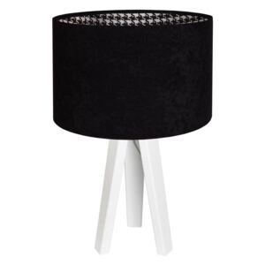 Skandinávská stolní lampa CLAUDIE, 1xE27, 60W, bílá, černobílá, vzor