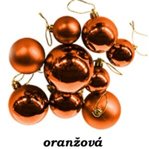 Vánoční ozdoby sada 30 ks mix velikostí 4,5,6 a 7 cm oranžové