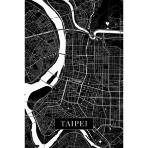 Mapa Taipei black