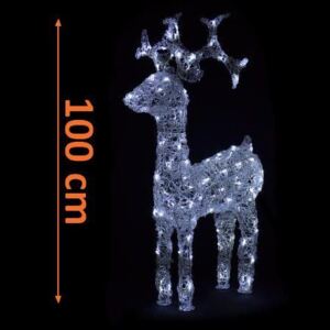 Světelná dekorace vánoční sob - 100 cm, studeně bílý - Nexos Trading GmbH & Co. KG D00208