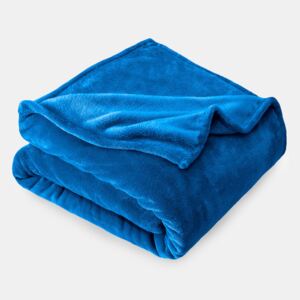 Mikroplyšová deka modrá modrá