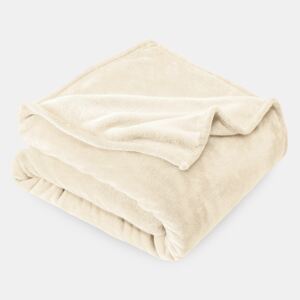 Mikroplyšová deka smetanová bílá