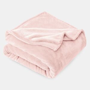 Mikroplyšová deka pudrová růžová