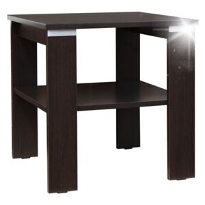 Moderní odkládací stolek čtverec 55 x 55 cm rovné nohy stříbrný pásek