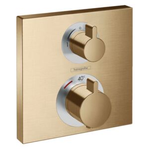 Hansgrohe Ecostat Square - Termostatická baterie pod omítku pro dva spotřebiče, kartáčovaný bronz 15714140