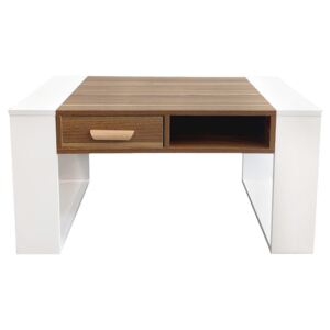 ModernHOME Konferenční stolek, bílá/hnědá, WYJ-090