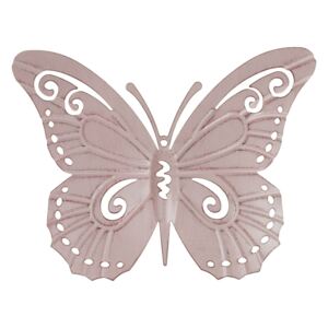 Autronic - Motýl, kovová dekorace na zavěšení, barva růžová antik - UM0772