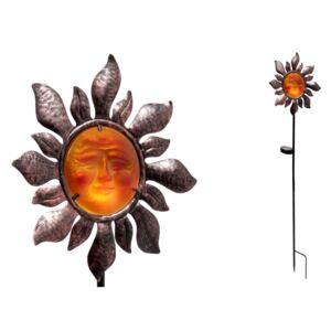 Autronic - Slunečnice s LED světlem, kovová zahradní dekorace, zápich (baterie na solární dobíjení) - ZS4402