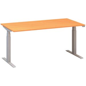 Výškově stavitelný stůl alfa up - 160 cm, buk bavaria/stříbrný