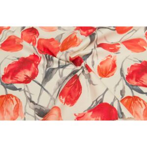 Orbytex Dekorační látka - Sonja červený tulipán