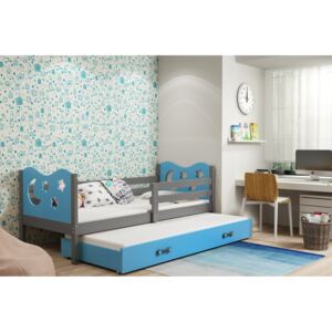 BMS Group Dětská postel Miko 2 grafit/modrá - 190x80