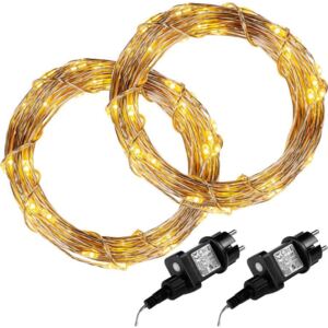 Sada 2 kusů světelných drátů - 100 LED, teple bílá - VOLTRONIC® M68035