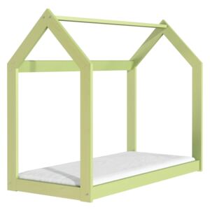 Foglio Dřevěná postel domeček 160 x 80 cm zelená + rošt