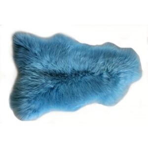 Islandská jehněčí kůže, modrá, barvená, dlouhý chlup Dlouhý chlup 10-20 cm
