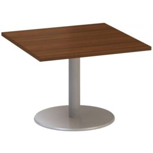 Jednací stůl alfa 400 - 80 cm, nízký, ořech/stříbrný