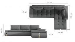 WERSAL FADO MINI rozkládací sedací souprava s úložným prostorem bílo-šedá 278 x 84 x 178 cm